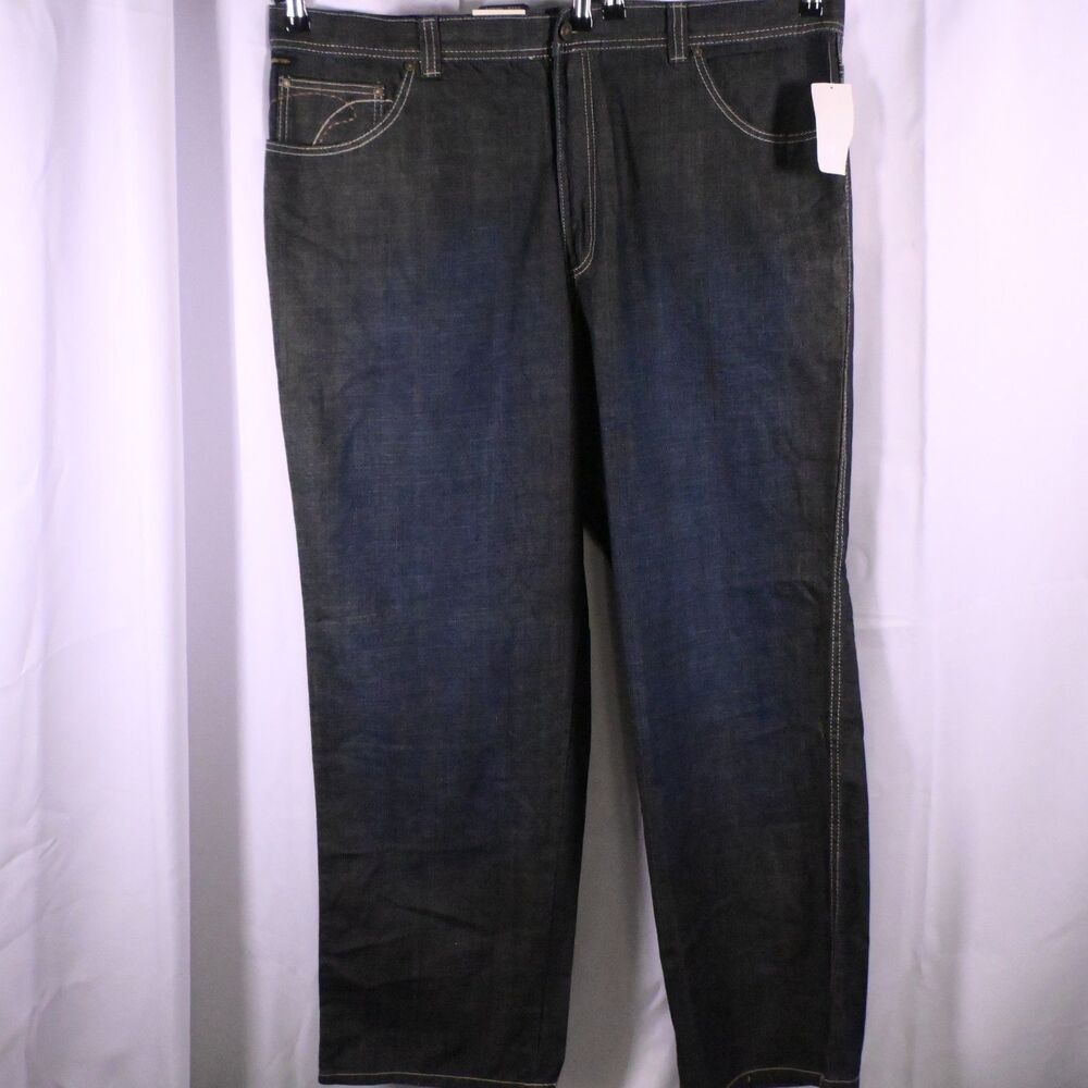 NWT VTG Pelle Pelle‎ Mens 46x34 Blue Streak Baggy Y2K 2000s Hip Hop Jeans